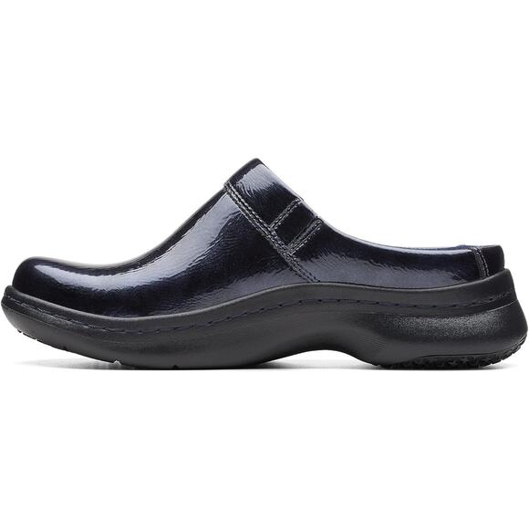 NWT Clarks Unisex ClarksPro Clog Sneaker, Navy Paten-Size 11 US Women - Picture 2 of 6